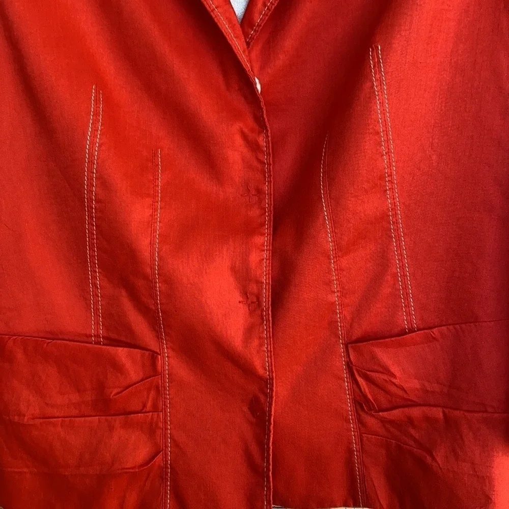 Tahari Red Blazer Jacket Womens Size Small Contrast‎ Stitching women size 12